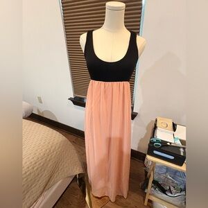 NYMPHE Black and Peach Maxi Dress